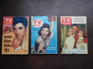 3 TV GUIDE MAGAZINES- APR 13, 1957 - JUL 13, 1963 & APR 9, 1983, ELVIS - Imagen 1 de 2