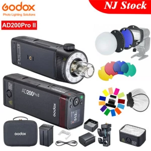 US Godox AD200Pro II 2.4G TTL HSS Outdoor Flash+Magnetic Diffuser Color Filter - Picture 1 of 19