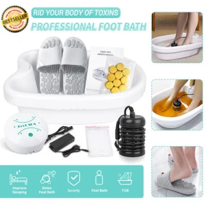 Ionic Foot Spa Bath Detox Cleanse Machine with tub Ginger Pieces & Slipper  - Picture 1 of 11