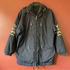 Bogner Women’s Navy Blue Embroidered Made in USA Jacket Size 12 - Picture 1 of 4