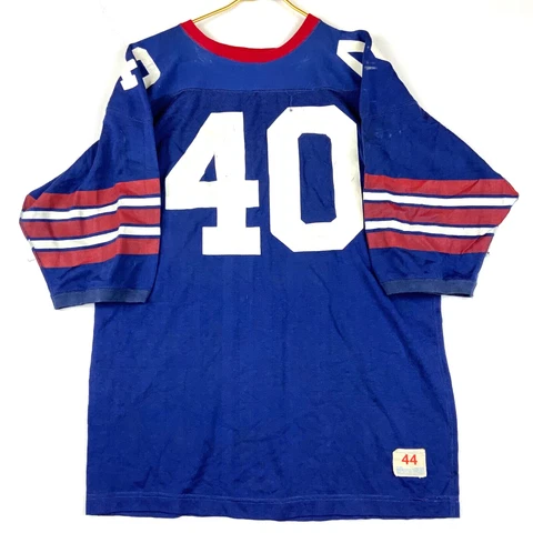 Vintage New York Giants Champion Jersey Size 44 Blue Nfl Football Made Usa 70s Cover
