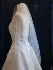 One Tier Tulle Elbow, Fingertip, Floor,Chapel Length Wedding Veil Pencil Edge
