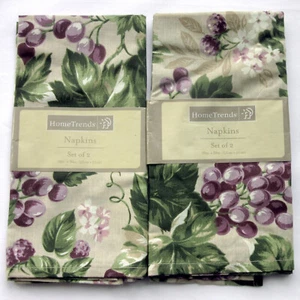 Home Trends Neu Bordeaux Trauben Baumwolle Stoff Servietten Sets 4 Servietten 20x20 - Bild 1 von 2