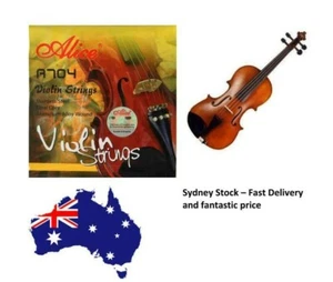 Violin Strings Steel Core Alloy Wound 4/4 E A D G String Set Alice 704 Aus Stock - Picture 1 of 2