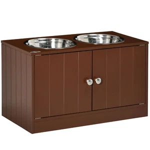 PawHut Large Elevated Dog Bowls with Storage Cabinet Containing Large 44L Capac - Picture 1 of 10