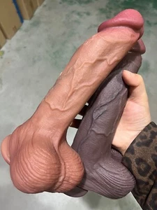 Liquid Silicone Realistic Huge Dildo Cock Suction Cup Women Sex Toys Thick Dong - Picture 1 of 17