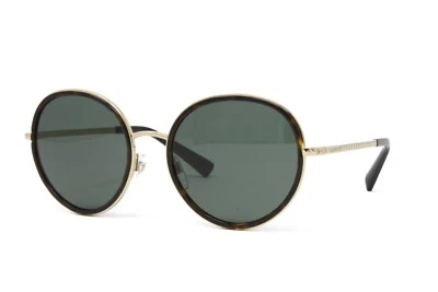 Valentino Women's Round Sunglasses VA2051-300371 Havana 53mm Green Lens NEW! - Image 1 of 3