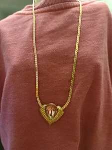 Vintage Teardrop Necklace Light Pink Gemstone - Picture 1 of 7