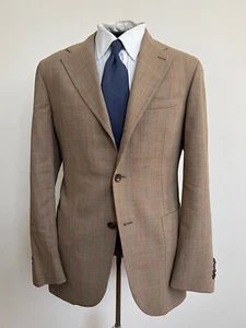 BESPOKE Enzo Costanzo Naples E. Thomas Beige Window Pane Patch Pocket DIRNELLI* - Picture 1 of 12