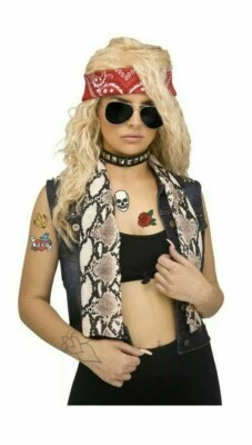 Kit Disfraz Rocker Instantáneo - Unisex 4 Piezas Bandana, Tatuaje, Gafas Gargantilla Años 80 Foto 1 de 3