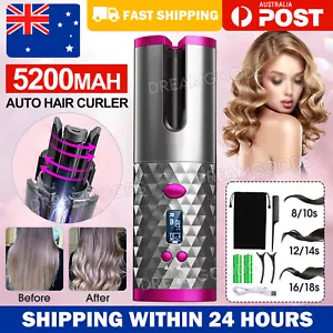 Hair Curler LCD Ceramic Cordless Auto Rotating Wireless Waver Curling Iron Salon - Picture 1 of 13