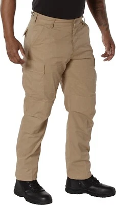 Tactical BDU Cargo Pants Military Uniform Trousers Army Fatigues Solid 6 Pocket - Image 1 of 4