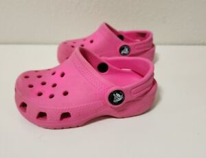 Crocs Girl Light Pink Sandals Size 7 C Toddler Baby Shoes Slip On