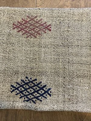 Kilim Pillow Cover 15 Inch Square Boho Turkish Rug Handmade Vintage - Image 1 of 4