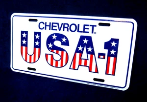 CHEVROLET - USA-1 - * HERGESTELLT IN DEN USA* - geprägtes Metall Nummernschild Auto Auto Etikett Schild - Bild 1 von 9