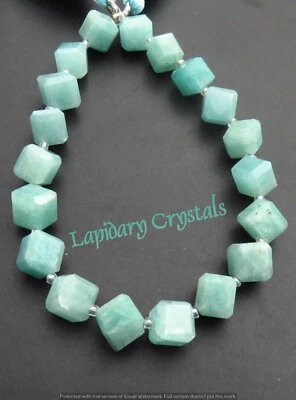 Naturale Amazonite Cubo Sfaccettato Gemma Perline 8-8 MM 96 K LC-150 - Immagine 1 di 4
