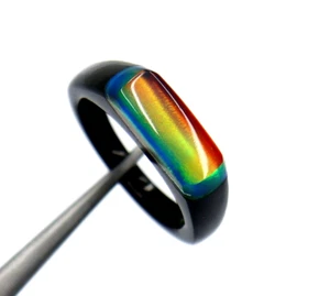 Fire Opal On Black Onyx Fancy Cut Size 27 Statement Ring  Men & Women Duty Paid - Picture 1 of 6