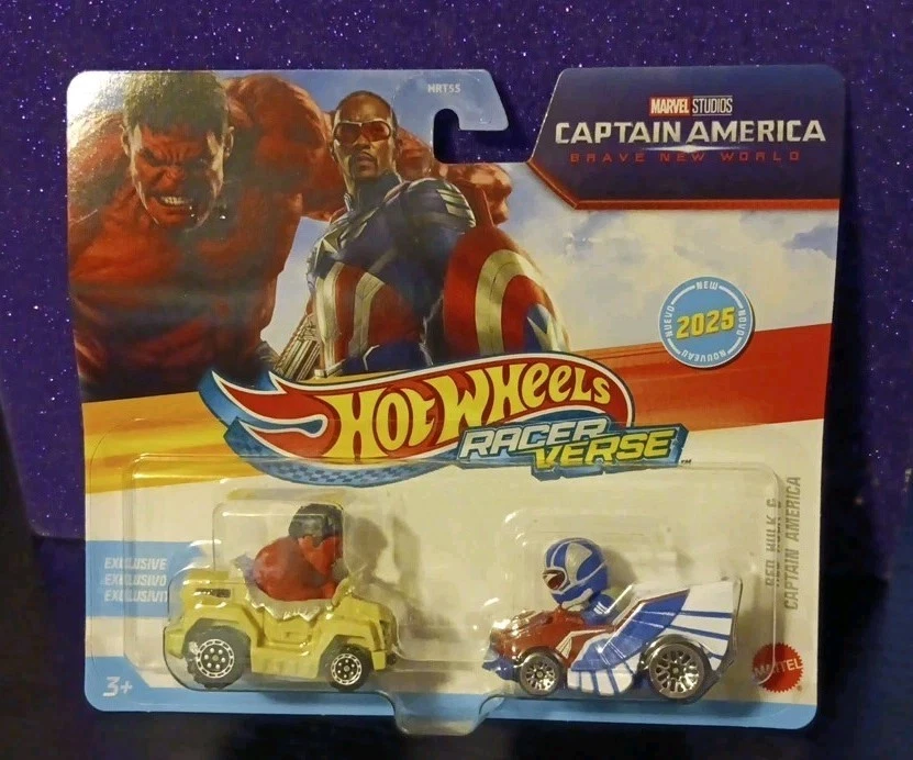 2024 Hot Wheels Racer Verse 2-Pack Marvel RED HULK & CAPTAIN AMERICA - Image 1 of 1