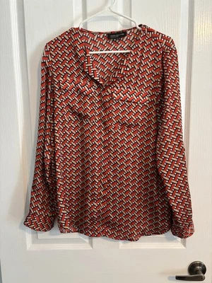 Jones New York Women's Geometric Button Up Blouse, Size 6 - Image 1 of 4