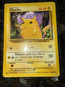 Pokemon Card - Pikachu - Base Set  58/102 Yellow Cheek - Picture 1 of 6