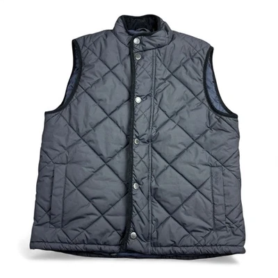 Barbour Vest Mens Large Harley Gilet Jacket Utility Hiking Quilted Navy Blue - Image 1 of 4