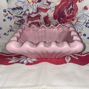 mourice calif usa mr-22 pink pottery scalloped dish rectangle Ashtray? Bath MCM - Picture 1 of 9