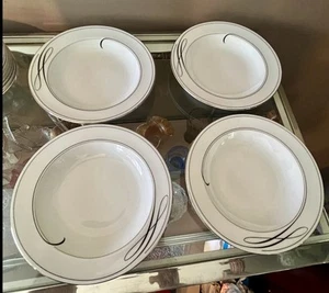 Pristine!!! Waterford 4 Piece Set Ballet Ribbon 9in Soup Plates-Retired New - Picture 1 of 7