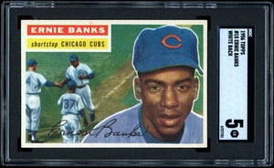 1956 Topps #15 Ernie Banks SGC 5 CENTERED White Back - Picture 1 of 2