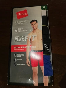 HANES Tagless Boxer Briefs Ultra light fit Mens XL Black Blue Green Purple - Picture 1 of 2