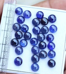 36,00 ct 29 Pic behandelter natürlicher runder Cabochon blauer Saphir Madagaskar 6 mm - Bild 1 von 5