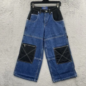 Vintage Lee Pipes Jeans Boys Size Small 26x24 Wide Leg Pockets Baggy Skater Y2K - Picture 1 of 9