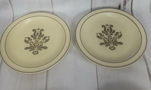 Pfaltzgraff Village kleines braunes Set 2 Brot Dessert Salatteller 7 1/4" Set 80er - Bild 1 von 5