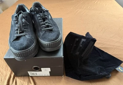 Puma x Fenty Cleated Creeper Suede Platform Sneaker; Black - Women's Size 10 - Image 1 of 4