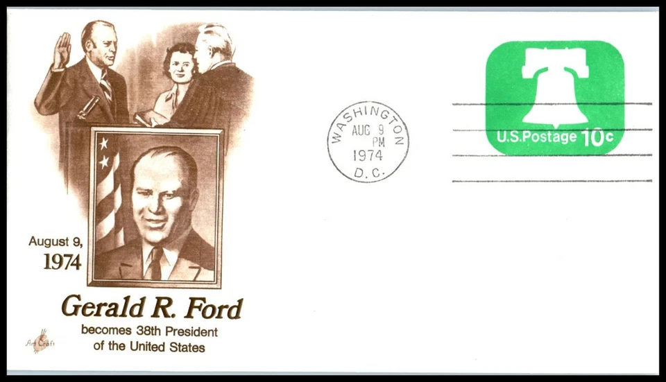 1974 Gerald R. Ford inaugural commemorative cover with Artcraft cachet UA - Image 1 of 1