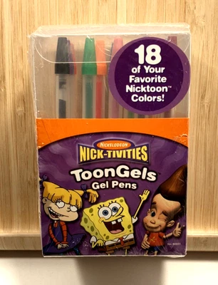 Vintage NIB Nickelodeon 18 Nick-Tivities ToonGels Gel Pens Set 2002 - Image 1 of 4