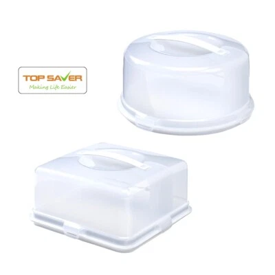 Plastic Cake Storage Box Container Cupcake Clear Carrier with Lockable Lid Boxes - Image 1 of 4