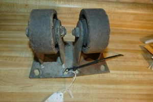 Vintage Schwerlast Laufrollen nicht schwenkbar Typ 3,5 Zoll Durchmesser - Bild 1 von 10