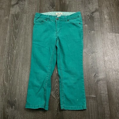 Pantalones de mezclilla Cherokee para niñas cintura ajustable ajustados recortados turquesa talla 10 Foto 1 de 4