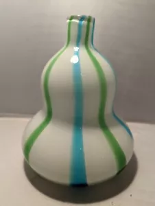 Jonathan Adler 1990s Art Deco Handblown Glass Bottleneck Vase Strip Squash Bulb - Picture 1 of 6