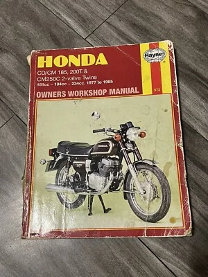 Honda CD/CM 185, 200T e cm250C 2 válvulas gêmeos manual de oficina 1977-1985 - Imagem 1 de 4