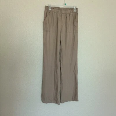 GRACE ELEMENTS Pantalón Informal Pierna Ancha Talla Pequeña Marrón Elástico Cintura Bolsillos Foto 1 de 4