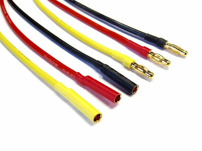 4mm Stecker auf Buchse 25cm 14AWG Kabel Verlängerung ESC Brushless Motor Regler - Bild 1 von 4