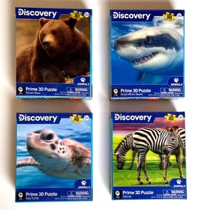 Discovery Prime 3D 50 Pieces Jigsaw Puzzle Animals 4 Pack Set. - Picture 1 of 2