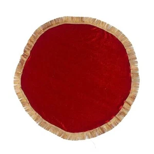 Indian Maroon Thali Cover Round Mat Thalposh Pooja Aasan For Diwali Karwachauth - Picture 1 of 3