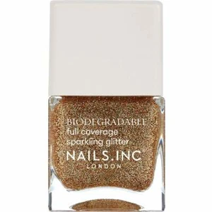 BN Nails Inc Polish "Flaunt it Fitzrovia" Copper/Gold Glitter Biodegradable 14ml