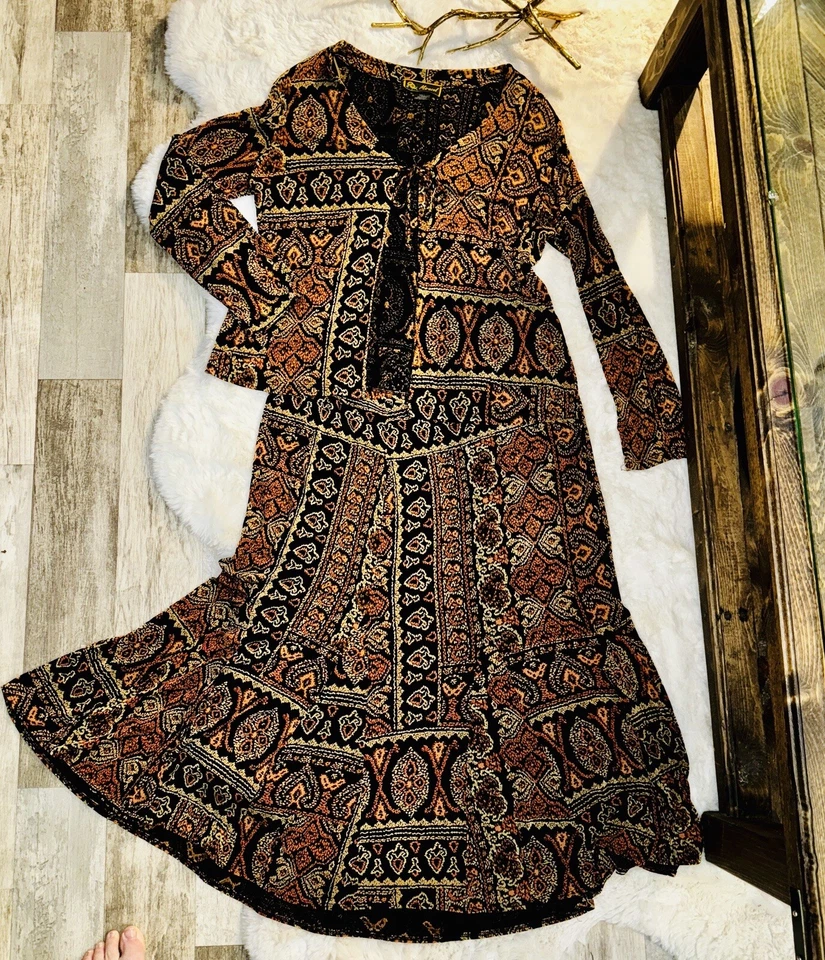 MIRASOL Sz большой 2 ПК открытый кардиган юбка комплект красивый художественное произведение * уникальный * - Изображение 1 из 4