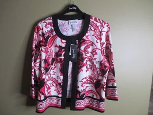 NWT Joseph Ribkoff 18 / 1X Pink & Black Crop Blazer Jacket - Picture 1 of 4