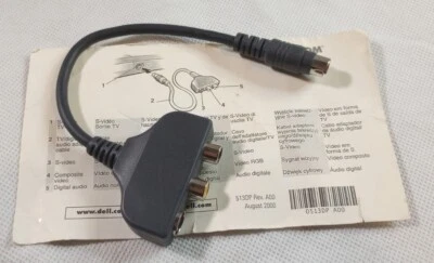 Dell S Video Audio Adapter Cable CN-044CTV-47110-18T-0985 Gray PC Computer Part - Image 1 of 4