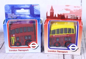 Lot Of 2 Caricature Daimler Fleetline London Transport Buses Friction Toys - Picture 1 of 7