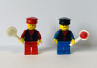 Lego Train Driver Minifigure Blue Suit  Red Suit Vintage Town Railway Drivers